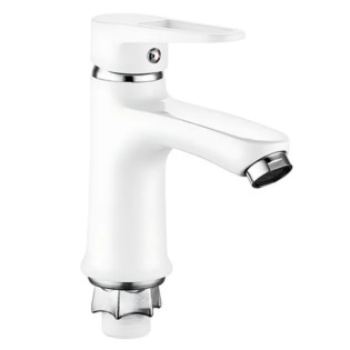 Змішувач для умивальника MIXXUS ELBA 001 NUT WHITE (без підводки) (Колір білий) (MI6584)