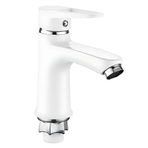 Змішувач для умивальника MIXXUS ELBA 001 NUT WHITE (без підводки) (Колір білий) (MI6584)