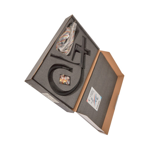 Змішувач для кухні MIXXUS PREMIUM DERBY 021 NUT BLACK REFL.BLACK з гнучким виливом з виходом для питної води (Колір чорний+вилив чорний) (MI6606)