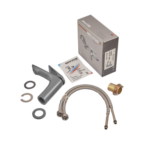 Змішувач для умивальника MIXXUS PREMIUM DERBY 001 NUT GRAPHITE (Колір графіт) (MI6607)