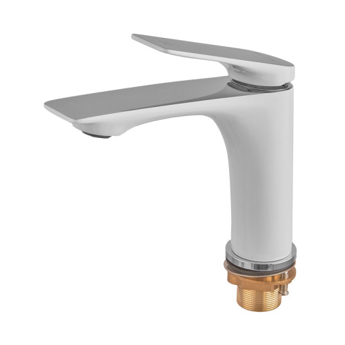 Змішувач для умивальника MIXXUS PREMIUM DERBY 001 NUT WHITE-CHROME (Колір білий/матовий хром) (MI6613)