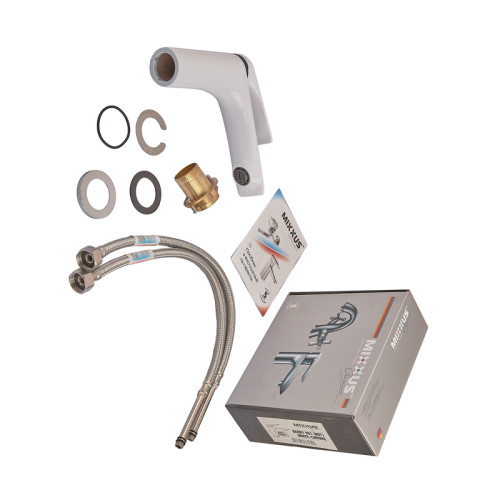 Змішувач для умивальника MIXXUS PREMIUM DERBY 001 NUT WHITE-CHROME (Колір білий/матовий хром) (MI6613)