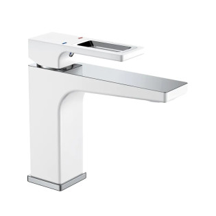 Змішувач для умивальника MIXXUS PREMIUM WALTER 001 NUT WHITE-CHROME (Колір білий/матовий хром) (MI6620)