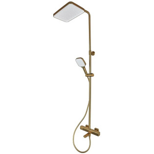 Душова колона MIXXUS PREMIUM VIRGO 009-J BRUSHED GOLD із термостат. змішувачем, 3 функції (Колір матове золото) (MI6649)