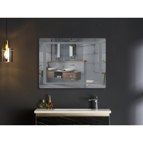 Дзеркало Mixxus STYLE MR13-90x70-Reverse з Led Touch, Anti-fog, димером, регулятором яскравості (MI6667)