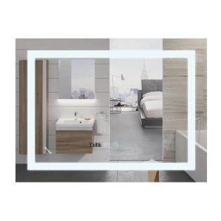 Дзеркало Mixxus WARM MR02-70x50 з Led Touch, Anti-fog, димером, регулятором яскравості, годинником (MI6668)