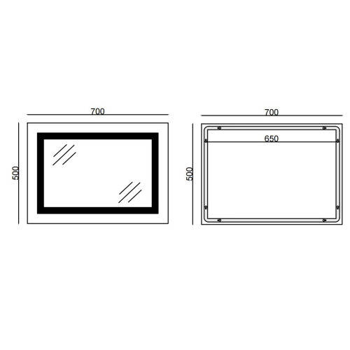 Дзеркало Mixxus WARM MR02-70x50 з Led Touch, Anti-fog, димером, регулятором яскравості, годинником (MI6668)