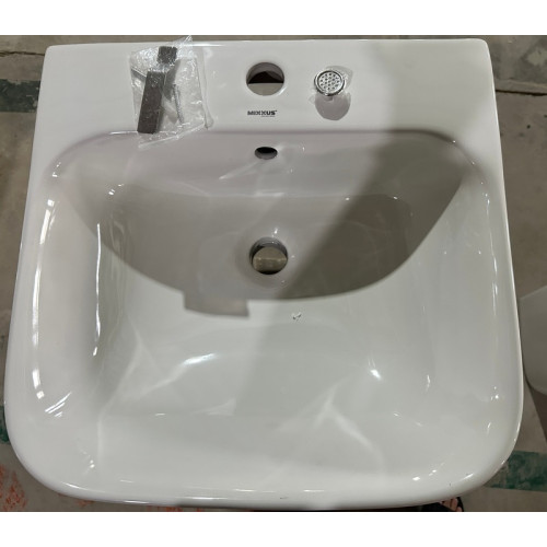 Раковина моноблок MIXXUS BEVEL-1101 450х435х830mm (отвір під змішувач, перелив) (MI6697)