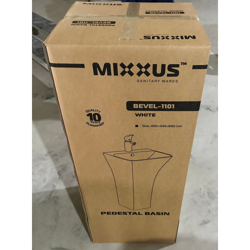Раковина моноблок MIXXUS BEVEL-1101 450х435х830mm (отвір під змішувач, перелив) (MI6697)