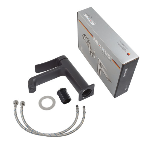 Змішувач для умивальника MIXXUS PREMIUM DALI 001 NUT BLACK (Колір чорний) (MI6750)