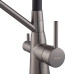 Смеситель для кухни MIXXUS PREMIUM SENNA 021 GRAPHITE REFL.BLACK с гибким изливом с выходом для питьевой воды (Цвет графит+излив черный) (MI6827)