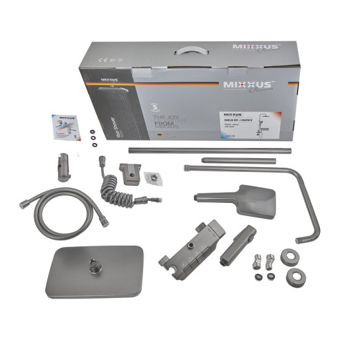 Душова колона із змішувачем MIXXUS PREMIUM MARLIN 009-J GRAPHITE із кноп. перемикання. 4 режими (Колір графіт) (MI6831)