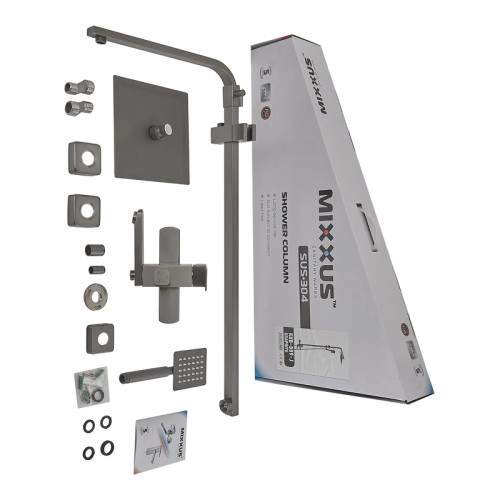 Душевая колонна MIXXUS KUB-009-J GRAPHITE со смесителем из нерж. стали SUS304 (Цвет графит) (MI6845)