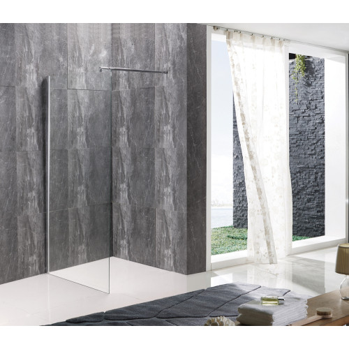 Душова перегородка Mixxus Premium FLAT SP01-140x200-TR Chrome Walk-In прозоре скло 8мм (MI6853)