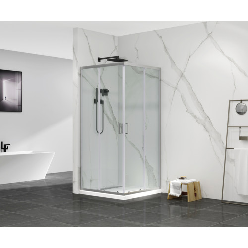 Душевая кабина без поддона Mixxus Premium DIVERSE SC02-90x90x195-TR Chrome прозрачное стекло 5мм (MI6861)