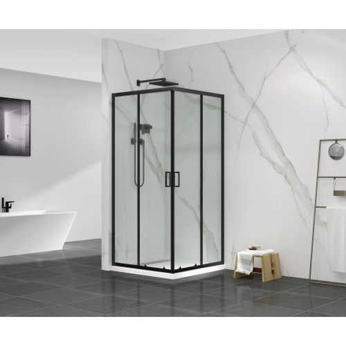 Душова кабіна без піддону Mixxus Premium DIVERSE SC02-90x90x195-TR Black прозоре скло 5мм (MI6862)