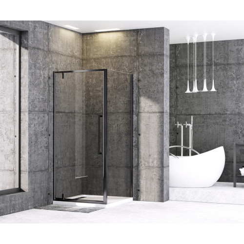 Душова кабіна без піддону Mixxus Premium BEVEL SC01-90x90x195-TR Black прозоре скло 6мм (MI6864)