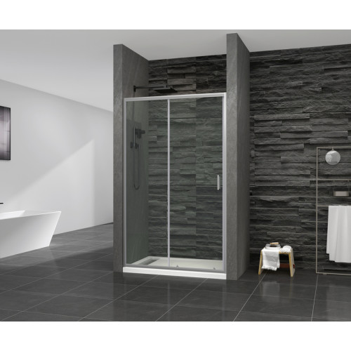 Дверь в нишу Mixxus Premium DIVERSE SD01-140x185-TR Chrome прозрачное стекло 5мм (MI6874)
