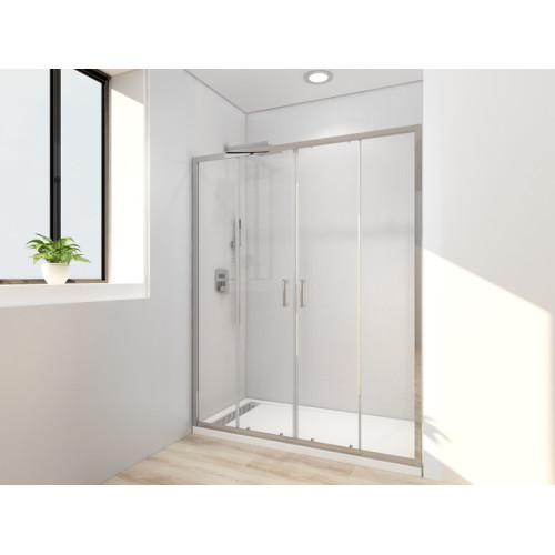 Дверь в нишу Mixxus Premium DIVERSE SD01-160x185-TR Chrome прозрачное стекло 5мм (MI6875)