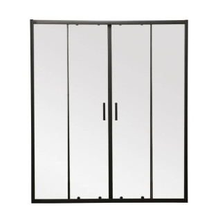 Двері в нішу Mixxus Premium DIVERSE SD01-160x185-TR Black прозоре скло 5мм (MI6879)