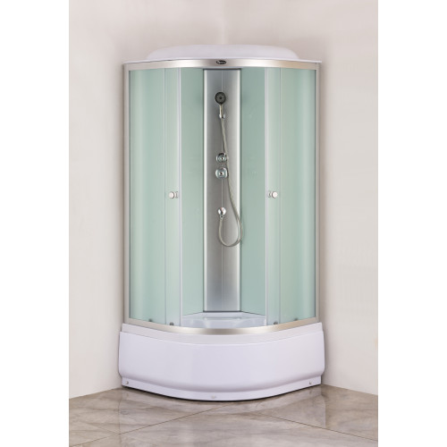 Бокс душовий без гідромасажу Mixxus STRONG SB01-90x90x215-FB SATIN з високим піддоном (MI6884)