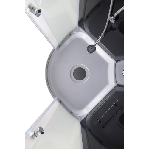 Бокс душовий без гідромасажу Mixxus STRONG SB01-90x90x215-GR SATIN з високим піддоном (MI6885)