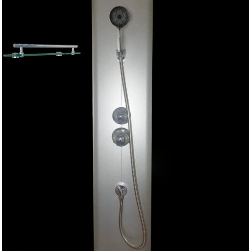 Бокс душовий без гідромасажу Mixxus STRONG SB01-90x90x215-GR SATIN з високим піддоном (MI6885)