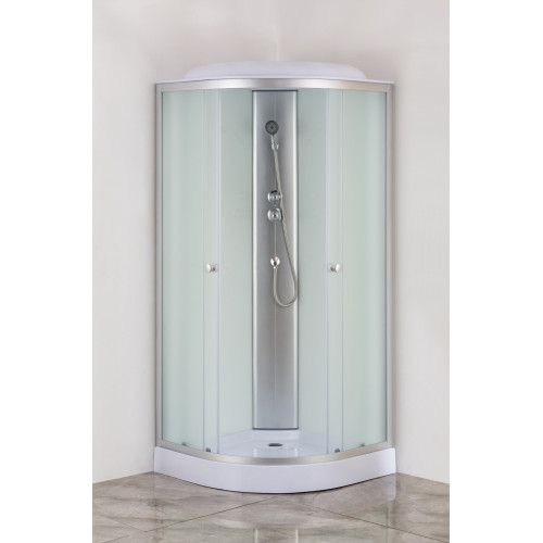 Бокс душовий без гідромасажу Mixxus STRONG SB02-90x90x215-FB SATIN з низьким піддоном (MI6886)