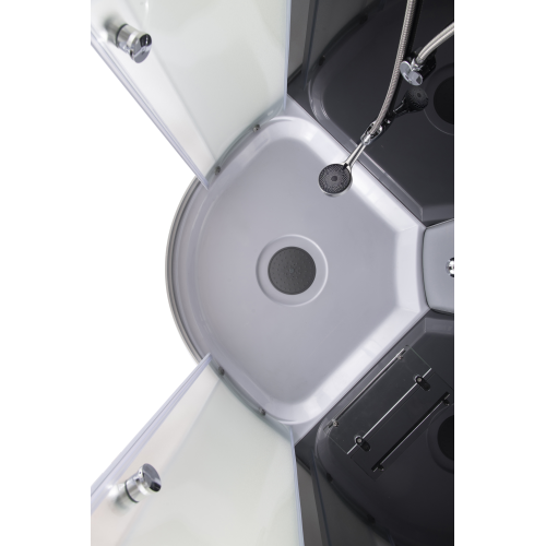 Бокс душовий з гідромасажем Mixxus STRONG SBH01-90x90x215-FB SATIN з високим піддоном (MI6888)