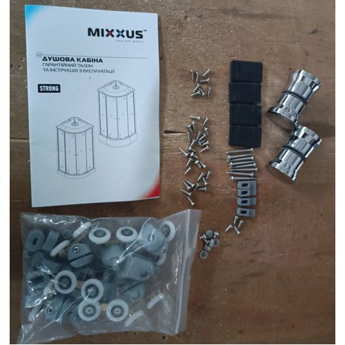 Бокс душовий з гідромасажем Mixxus STRONG SBH01-90x90x215-FB SATIN з високим піддоном (MI6888)