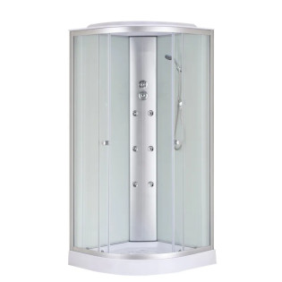 Бокс душовий з гідромасажем Mixxus STRONG SBH02-90x90x215-FB SATIN низький піддон (MI6890)