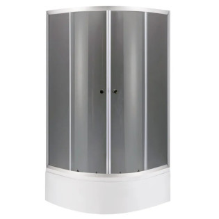 Душова кабіна з високим піддоном Mixxus PLAIN SCT01-90x90x195-GR SATIN сіре тоноване скло 4мм (MI6895)