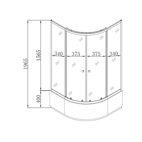 Душова кабіна з високим піддоном Mixxus PLAIN SCT01-90x90x195-GR SATIN сіре тоноване скло 4мм (MI6895)
