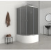 Душова кабіна з високим піддоном Mixxus PLAIN SCT01-90x90x195-GR SATIN сіре тоноване скло 4мм (MI6895)