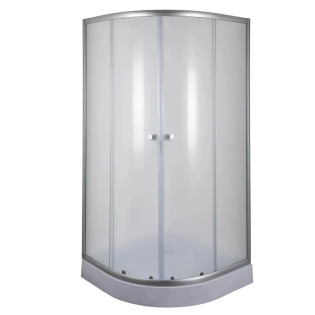 Душова кабіна з низьким піддоном Mixxus PLAIN SCT02-90x90x195-FB SATIN матове скло 4мм (MI6896)
