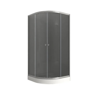 Душова кабіна з низьким піддоном Mixxus PLAIN SCT02-90x90x195-GR SATIN сіре тоноване скло 4мм (MI6898)