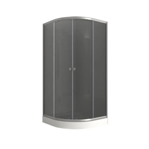 Душова кабіна з низьким піддоном Mixxus PLAIN SCT02-90x90x195-GR SATIN сіре тоноване скло 4мм (MI6898)
