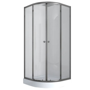 Душова кабіна з низьким піддоном Mixxus PLAIN SCT02-90x90x195-TR GRAPHITE прозоре скло 4мм (MI6901)