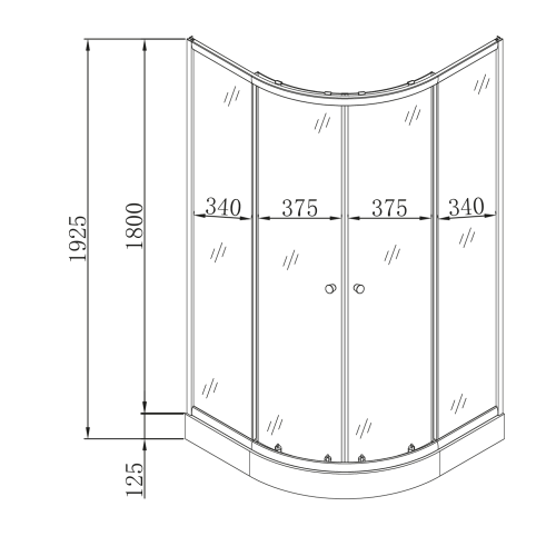 Душова кабіна з низьким піддоном Mixxus PLAIN SCT02-90x90x195-TR GRAPHITE прозоре скло 4мм (MI6901)