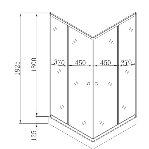 Душова кабіна з низьким піддоном Mixxus CUBIC SCT01-90x90x195-FB CHROME матове скло 4мм (MI6903)