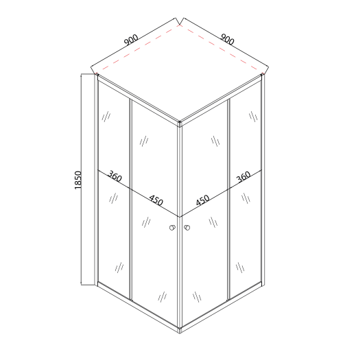 Душова кабіна без піддону Mixxus CUBIC SC01-90x90x185-TR GRAPHITE прозоре скло 4мм (MI6907)
