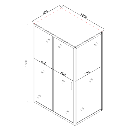 Душевая кабина без поддона Mixxus HARD SC01-100x80x185-TR CHROME прозрачное стекло 5мм (MI6911)