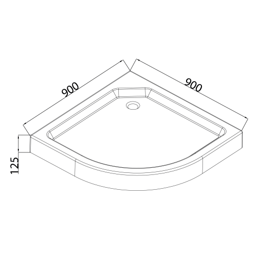 Душовий піддон із сифоном Mixxus PLAIN ST01-90x90x13 діаметр зливу 52 мм (MI6916)