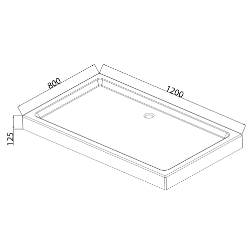 Душовий піддон із сифоном Mixxus HARD ST01-120x80x13 діаметр зливу 52 мм (MI6919)