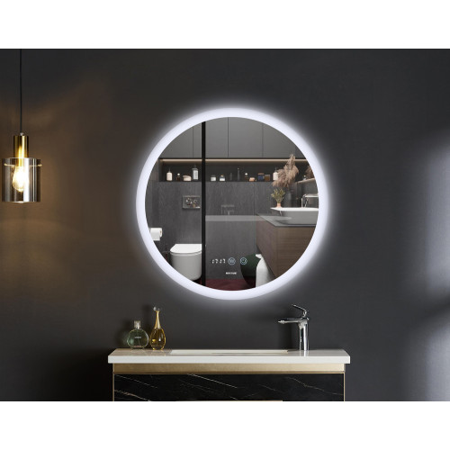 Дзеркало Mixxus PLAIN MC10-80 з Led Touch, Anti-fog, димером, регулятором яскравості, годинником (MI6932)