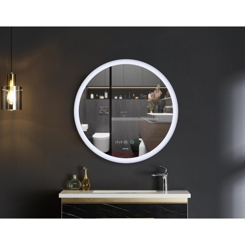 Дзеркало Mixxus PLAIN MC10-80 з Led Touch, Anti-fog, димером, регулятором яскравості, годинником (MI6932)