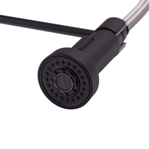 Змішувач для кухні MIXXUS PREMIUM SPRING 017 BLACK з виливом пружина (Колір чорний) (MI6951)