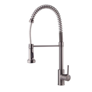 Змішувач для кухні MIXXUS PREMIUM SPRING 017 GRAPHITE з виливом пружина (Колір графіт) (MI6952)