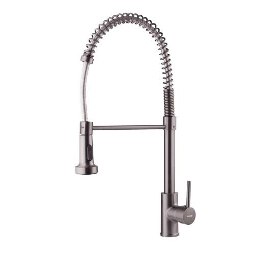 Змішувач для кухні MIXXUS PREMIUM SPRING 017 GRAPHITE з виливом пружина (Колір графіт) (MI6952)