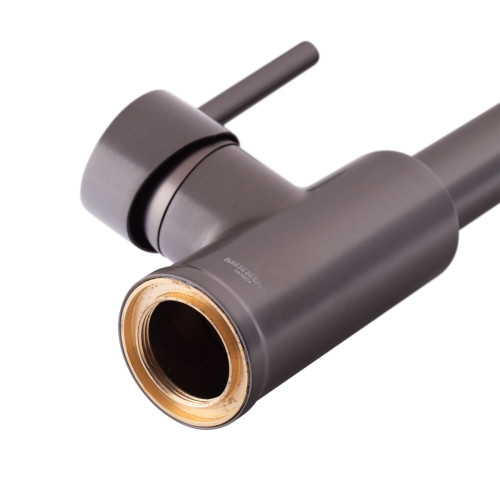 Змішувач для кухні MIXXUS PREMIUM SPRING 017 GRAPHITE з виливом пружина (Колір графіт) (MI6952)